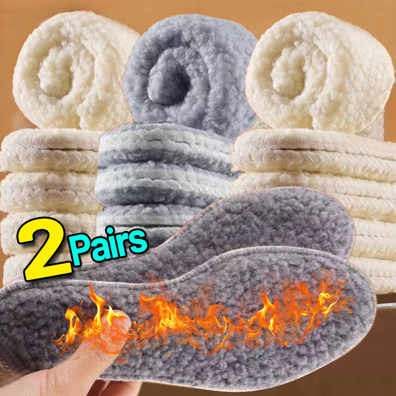 Men Shoes Outlet - Soft Wool Thicken Insoles 1/2Pairs Winter