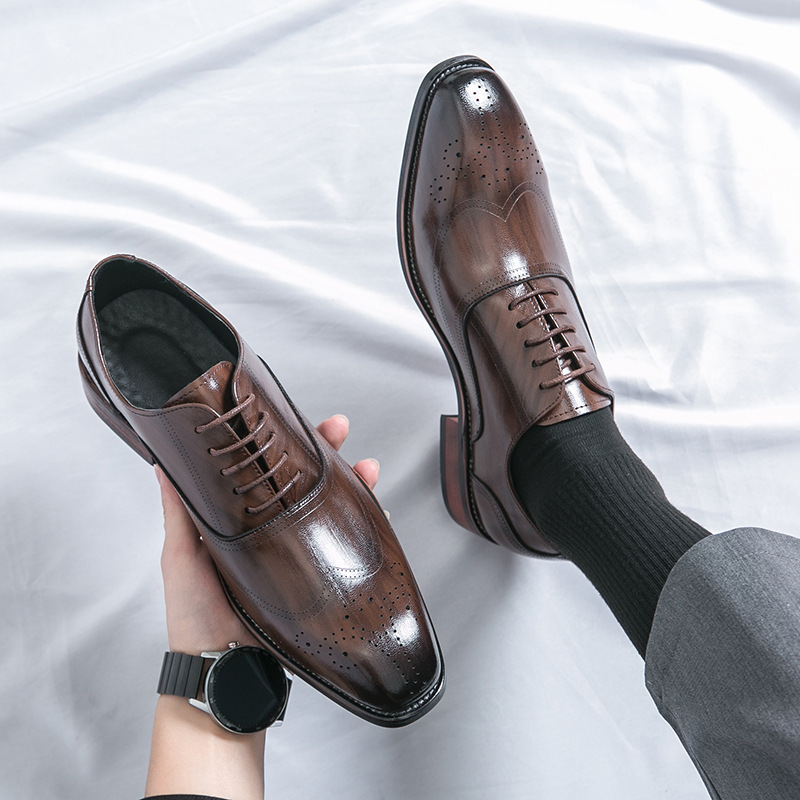 Men Shoes Red Bottom - Classic Italy Pointed Toe Leather Shoes