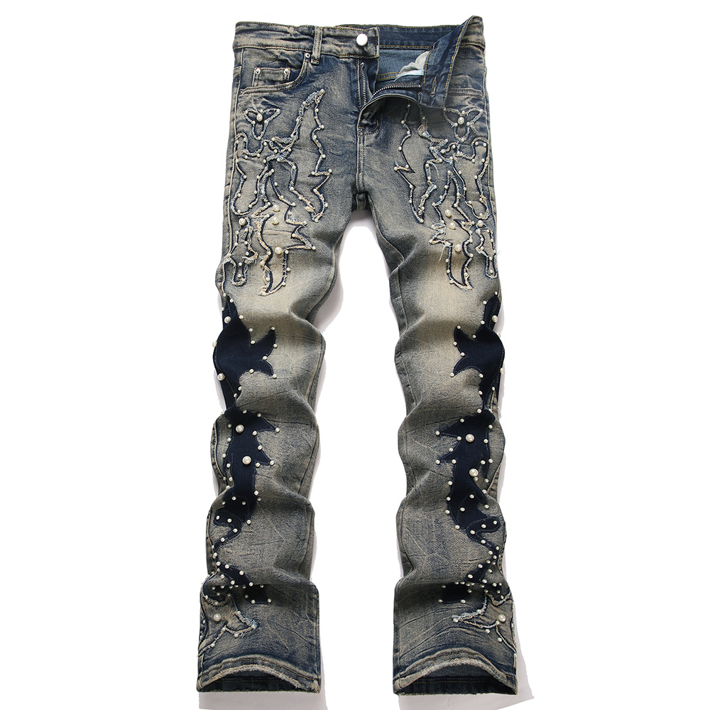 Men Shoes Jeans - Men's Pearl Boot Cut Denim Jeans