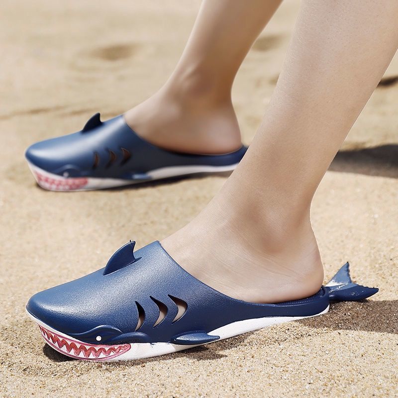 Men Shoes Red Tape - Creative Streetwear Slides Men Red Shark