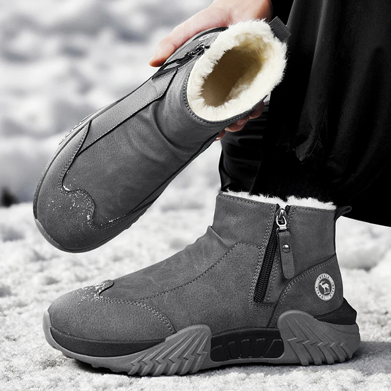 Men Shoes Running - Winter Snow Boots Non Slip Casual