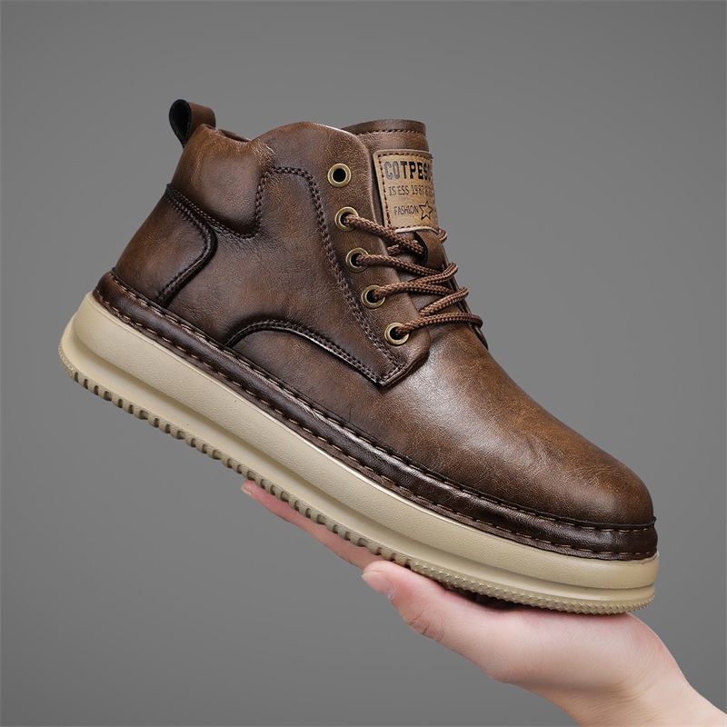 Men's Handmade Retro High-Top  - đánh giá và giá Men Shoes Everyday