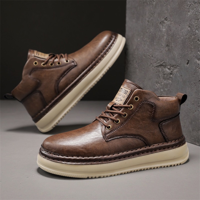 Men's Handmade Retro High-Top  - đánh giá và giá Men Shoes Everyday