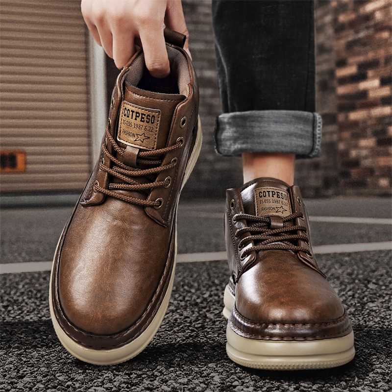Men's Handmade Retro High-Top  - đánh giá và giá Men Shoes Everyday