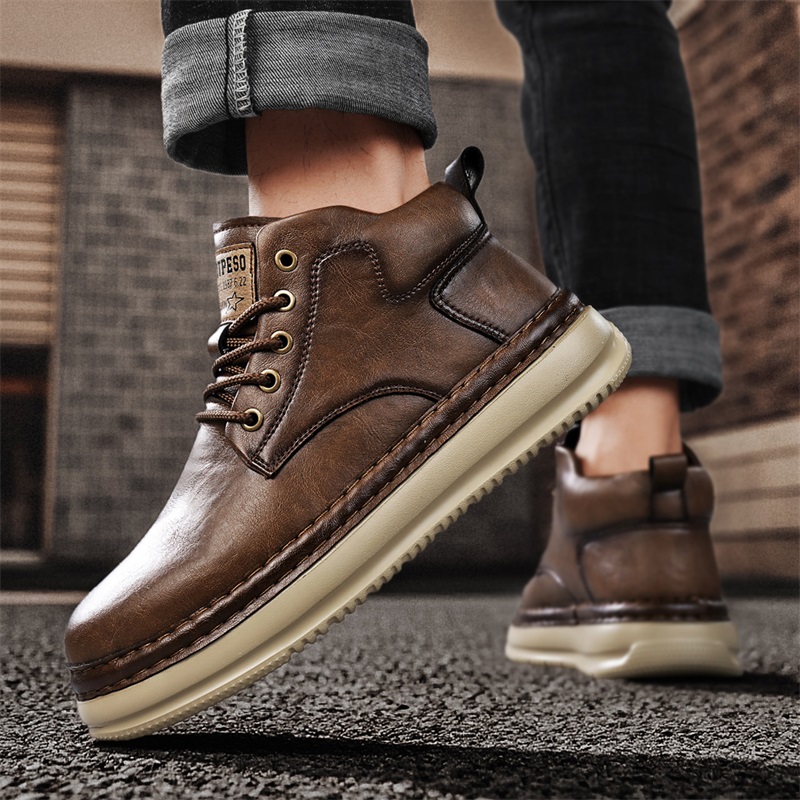 Men's Handmade Retro High-Top  - đánh giá và giá Men Shoes Everyday