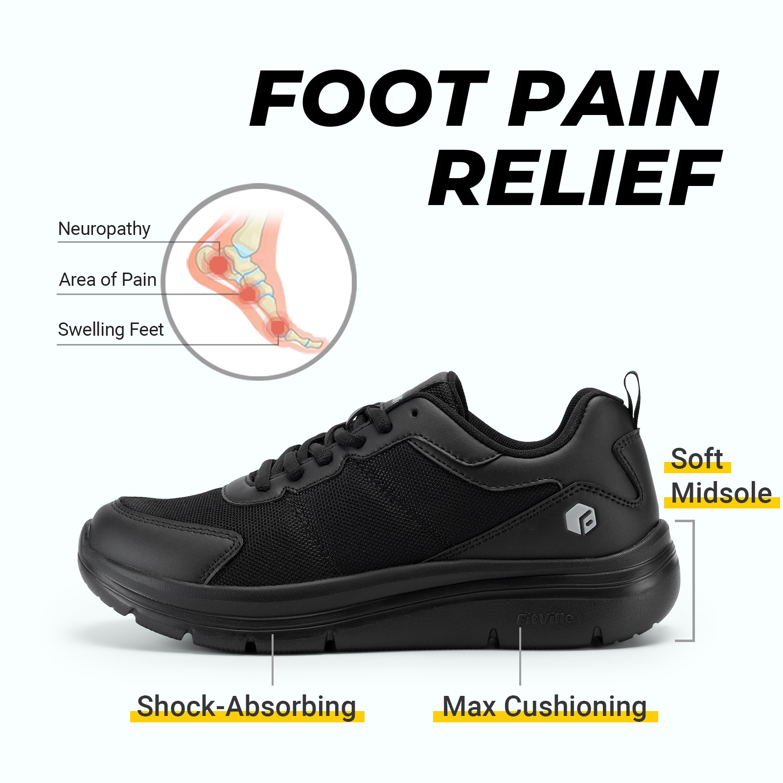 FitVille Men's Walking Shoes W - đánh giá và giá Men'S Shoes Plantar Fasciitis
