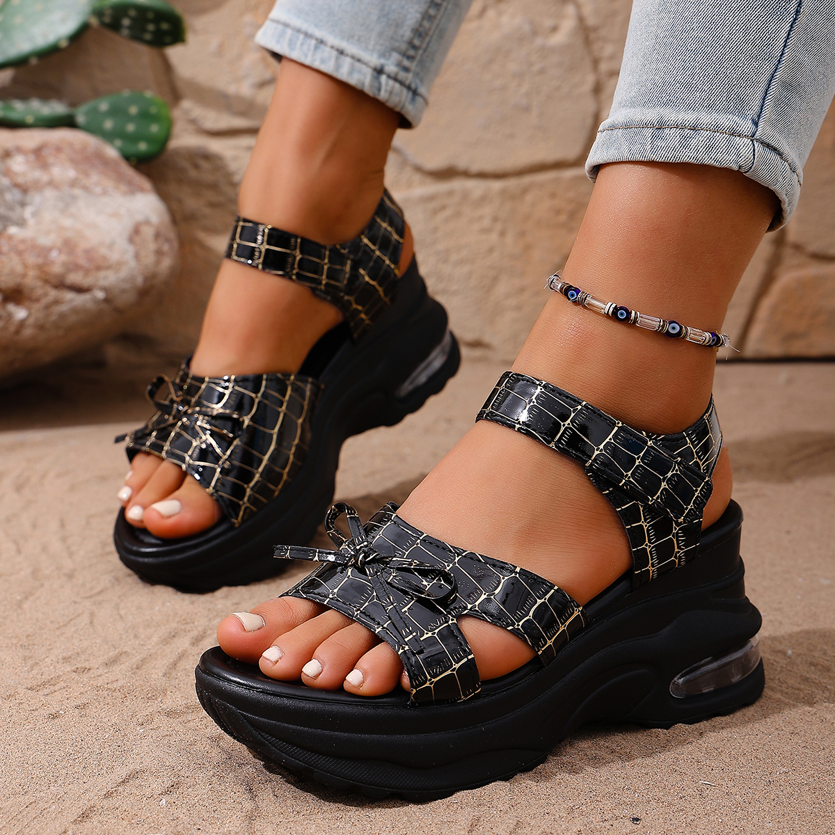 Retro 2026 New Women Platform  - đánh giá và giá Velcro Strap Sandal