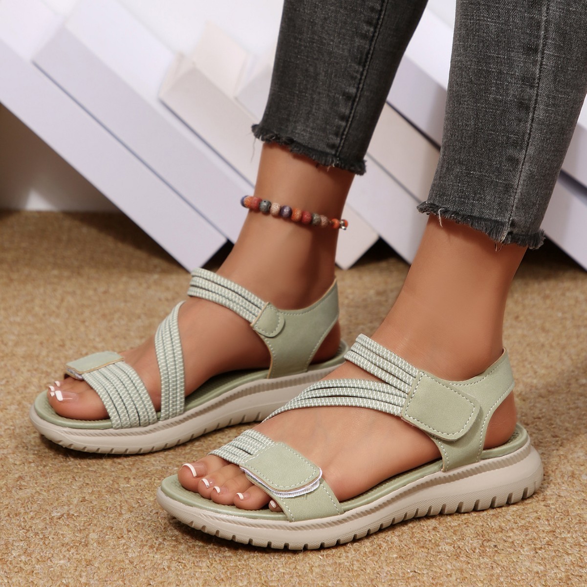 New 2026 Women's Summer Stitch - đánh giá và giá Velcro Strap Sandal