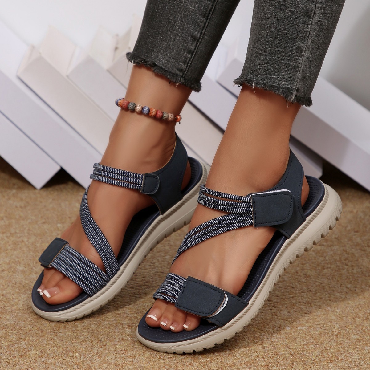 New 2026 Women's Summer Stitch - đánh giá và giá Velcro Strap Sandal