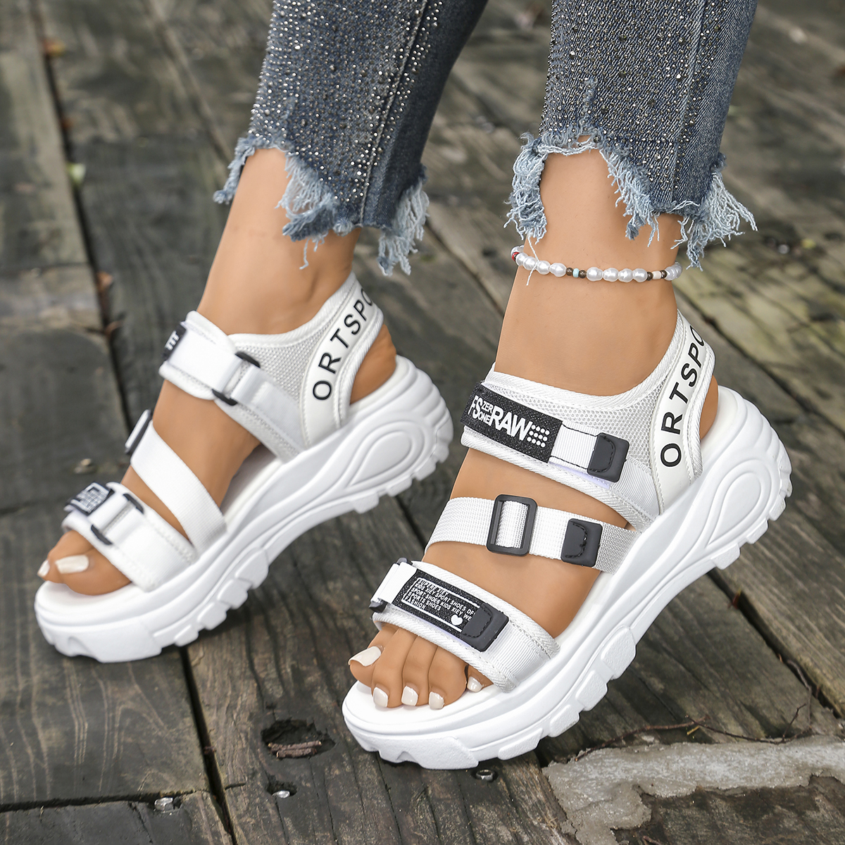 Women Platform Wedge Sandals S - đánh giá và giá Velcro Strap Sandal