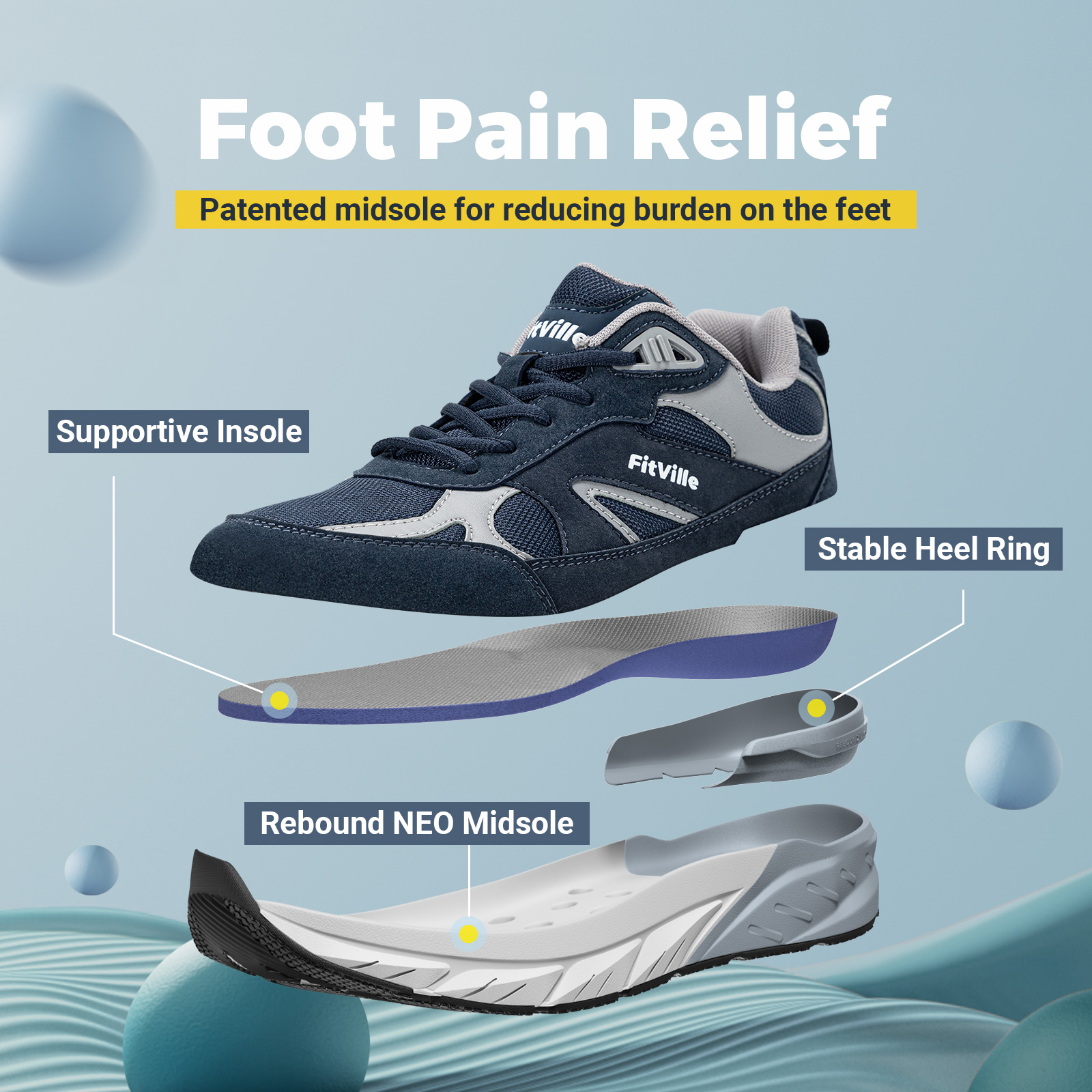 FitVille Newest Walking Shoes  - đánh giá và giá Men'S Shoes Plantar Fasciitis