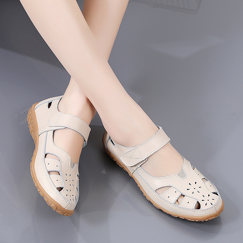 Genuine Leather Sandals Fashio - đánh giá và giá Velcro Strap Sandal
